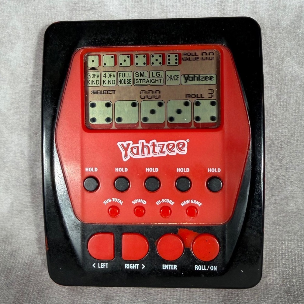 Hasbro Yahtzee Handheld Electronic Digital Game A2125 2012 Portable TESTED WORKS